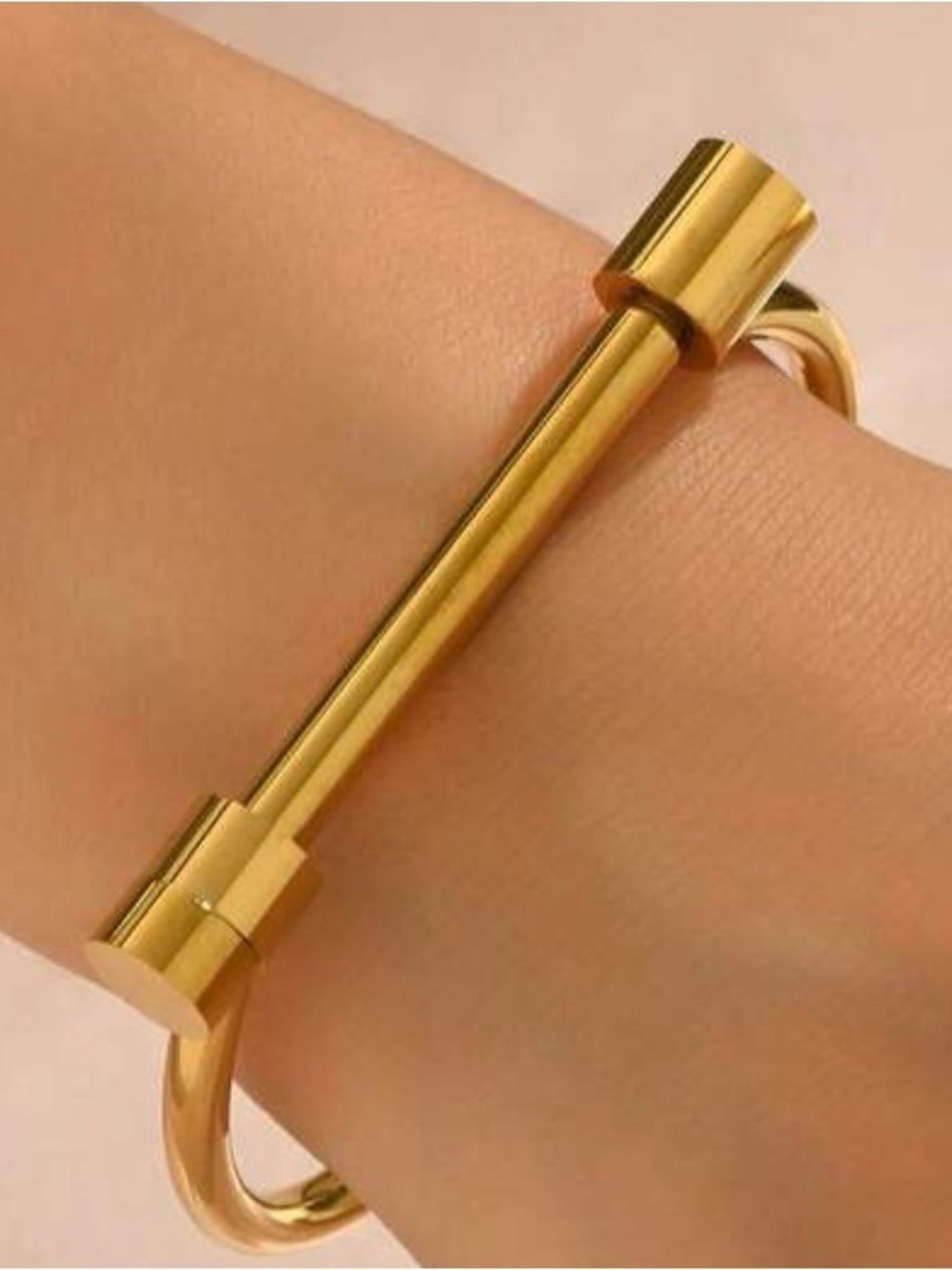 Elegant Gold Bar Cuff Bracelet - Women’s Minimal Jewelry